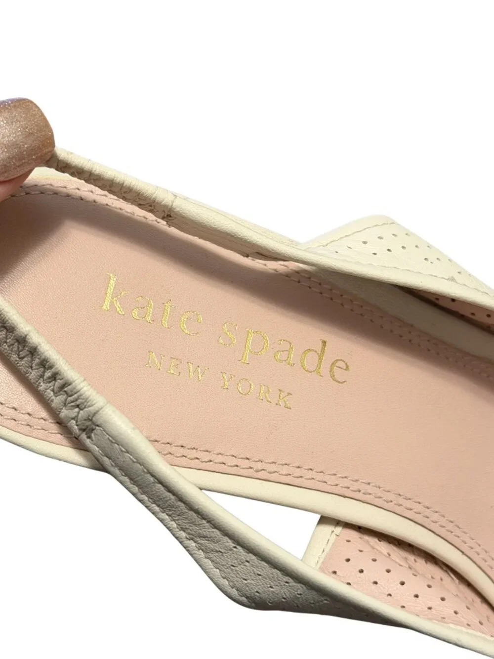 Kate Spade Veronica Slingback Pumps Stiletto Heels | Parchment White | Size 9